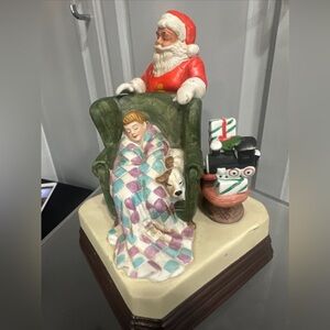 Norman Rockwell "Waiting For Santa" Music Box Figurine Santa Claus Is Coming 86
